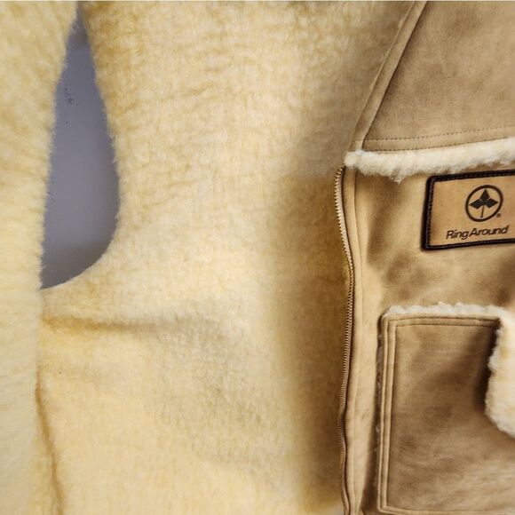 Vintage Upstream Sherpa Vest Large Hunting Fishing Suede Look - Picture 6 of 10